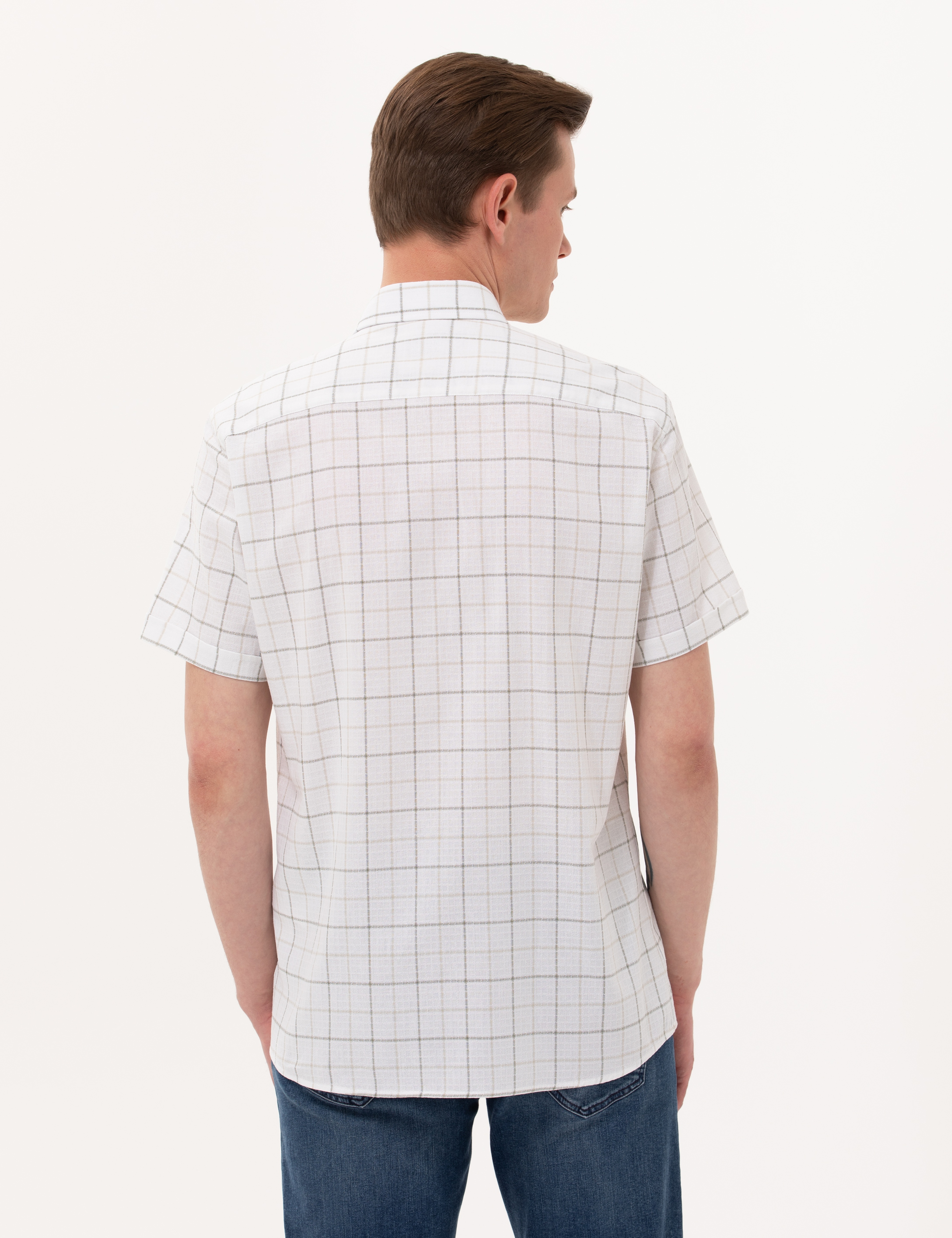 Haki Regular Fit Kısa Kollu Gömlek - Image 5