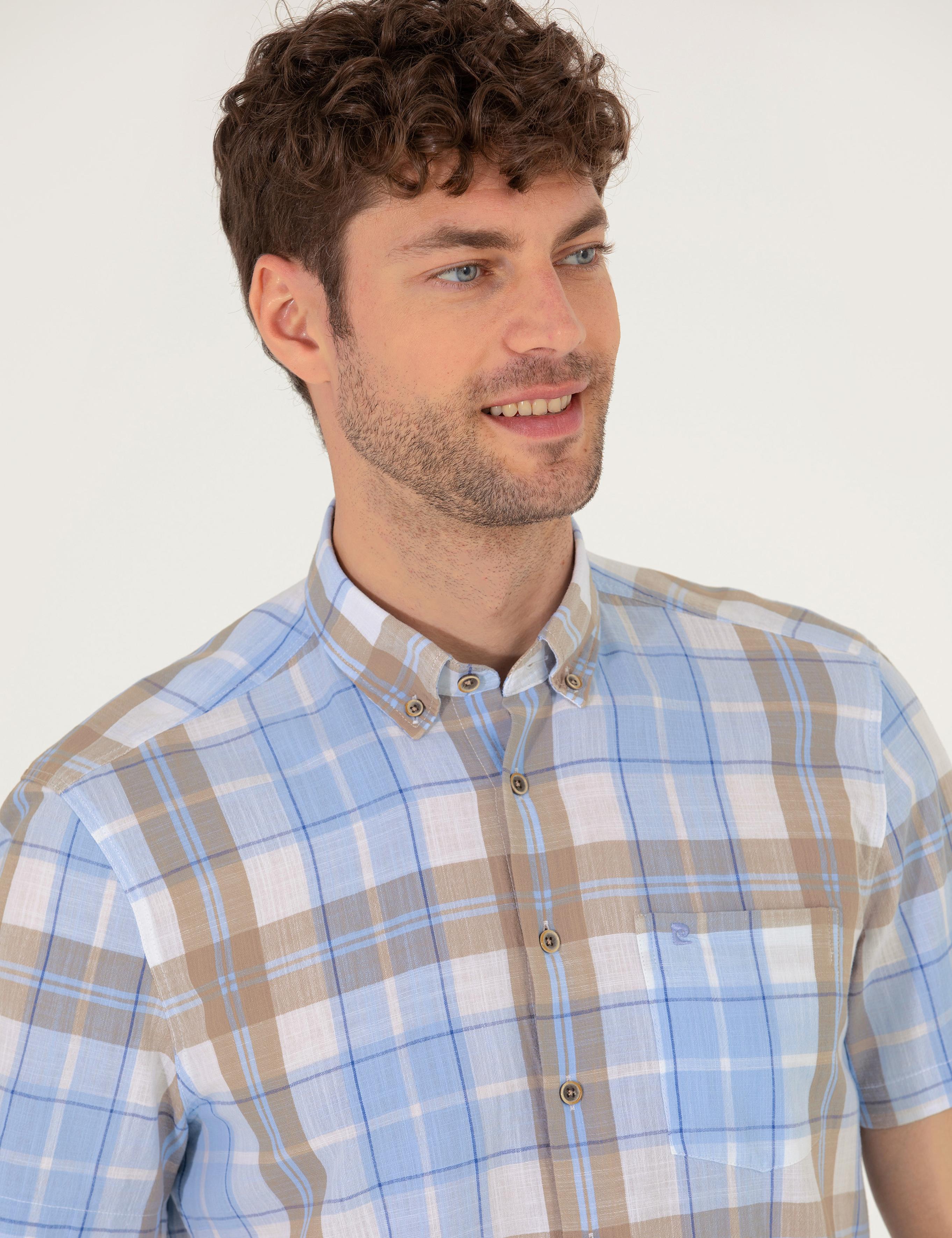 Açık Mavi Regular Fit Kısa Kollu Gömlek