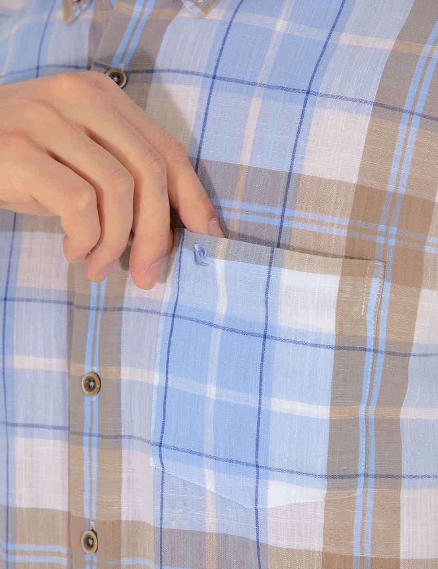 Açık Mavi Regular Fit Kısa Kollu Gömlek