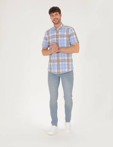 Açık Mavi Regular Fit Kısa Kollu Gömlek
