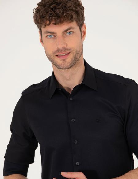 Siyah Slim Fit Uzun Kollu Gömlek - 50269388006