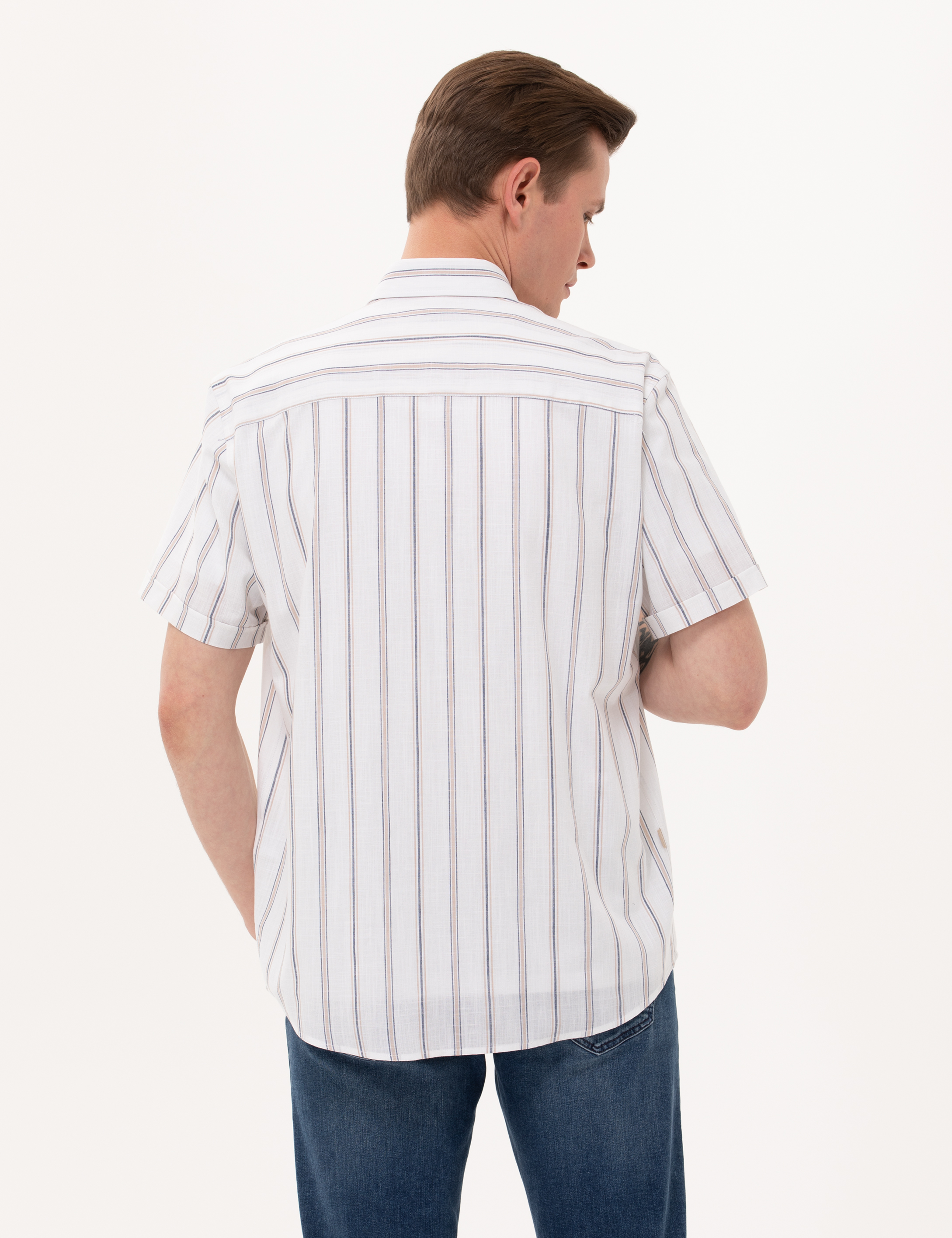 Pierre Cardin Lacivert Comfort Fit Kısa Kollu Gömlek görsel 5