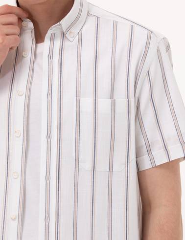 Lacivert Comfort Fit Kısa Kollu Gömlek