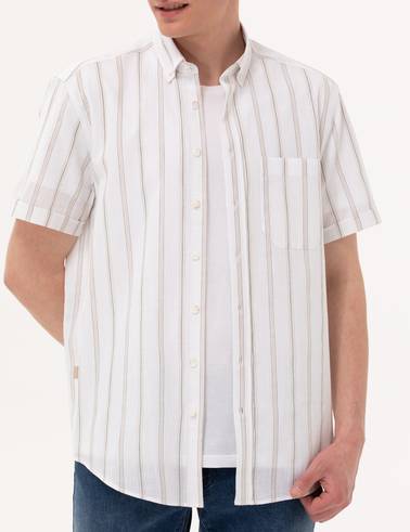 Haki Comfort Fit Kısa Kollu Gömlek