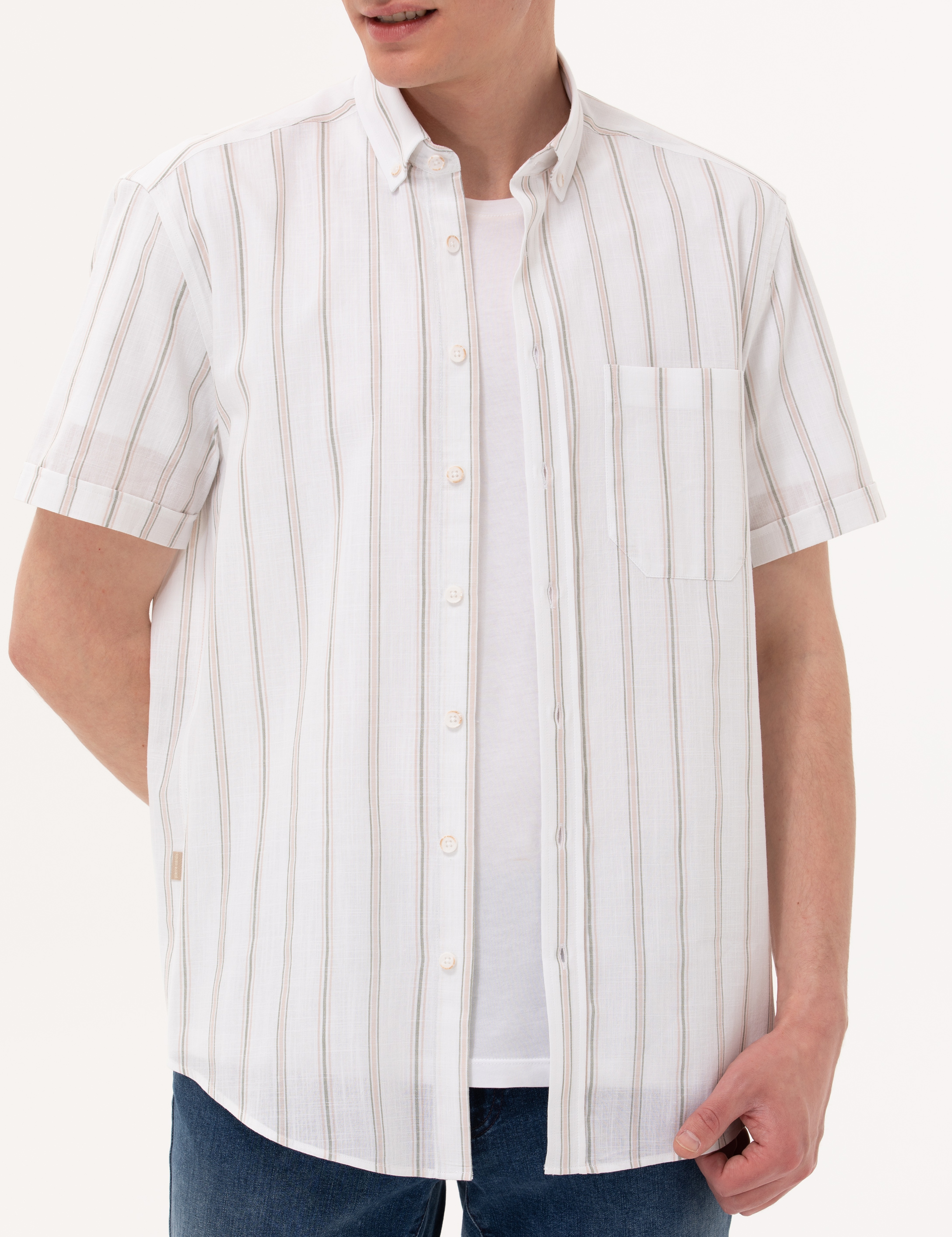 Haki Comfort Fit Kısa Kollu Gömlek - Image 6