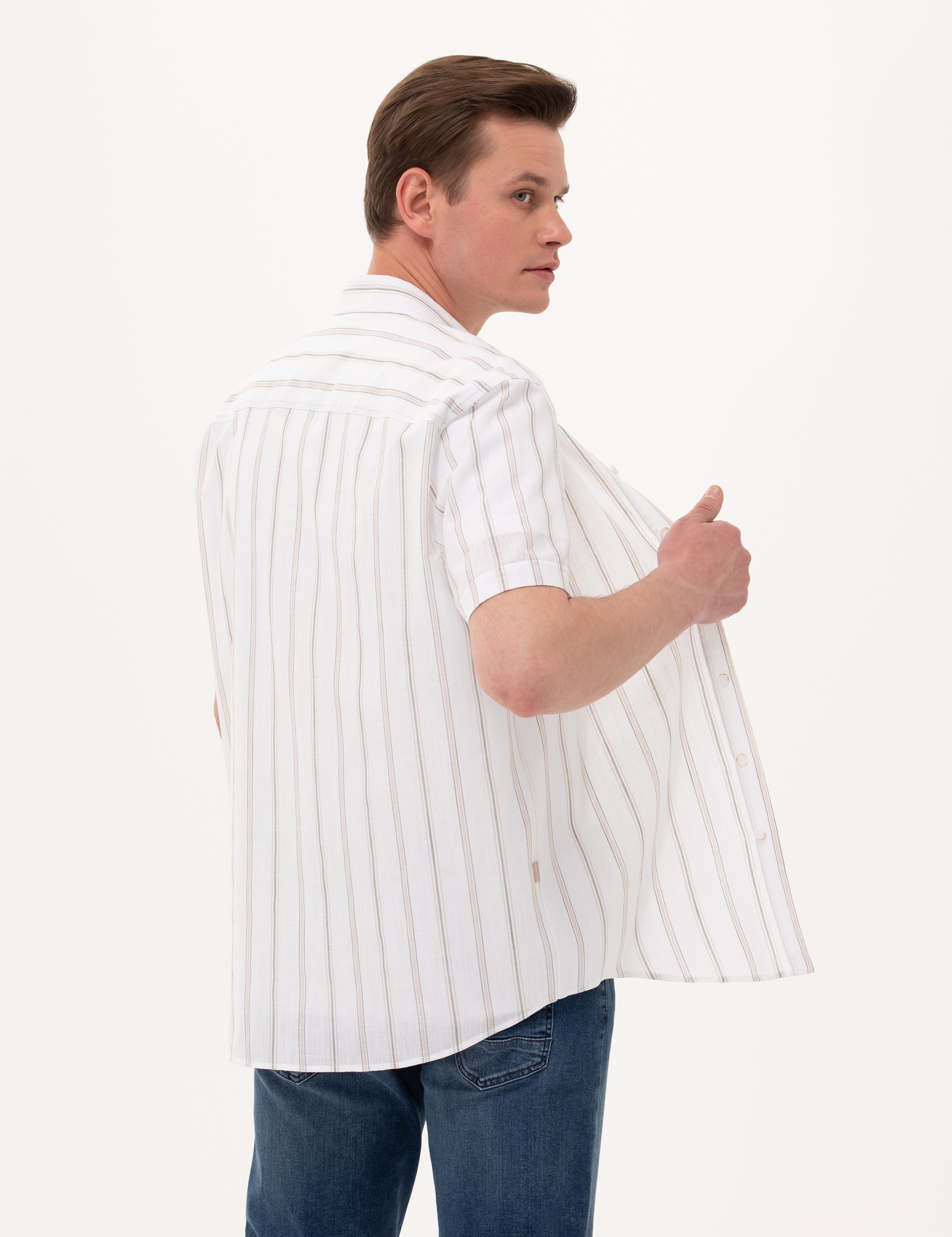 Haki Comfort Fit Kısa Kollu Gömlek - Image 5