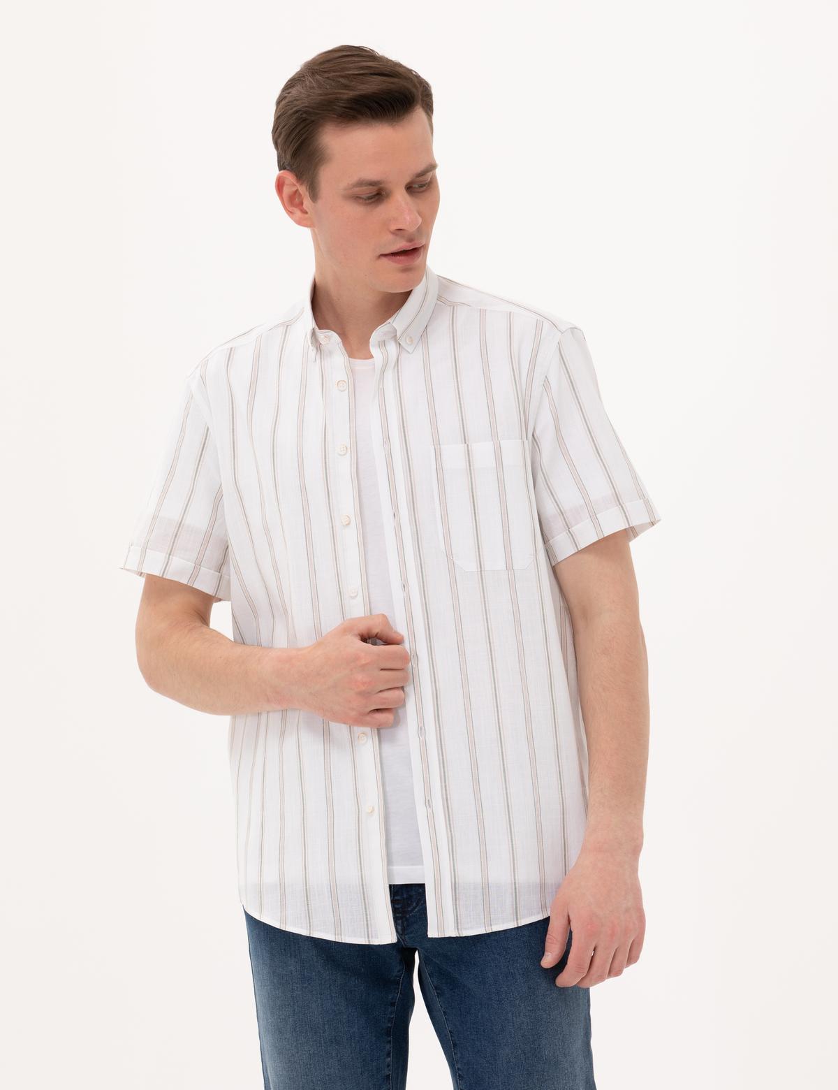 Haki Comfort Fit Kısa Kollu Gömlek