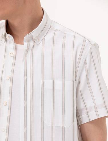 Haki Comfort Fit Kısa Kollu Gömlek