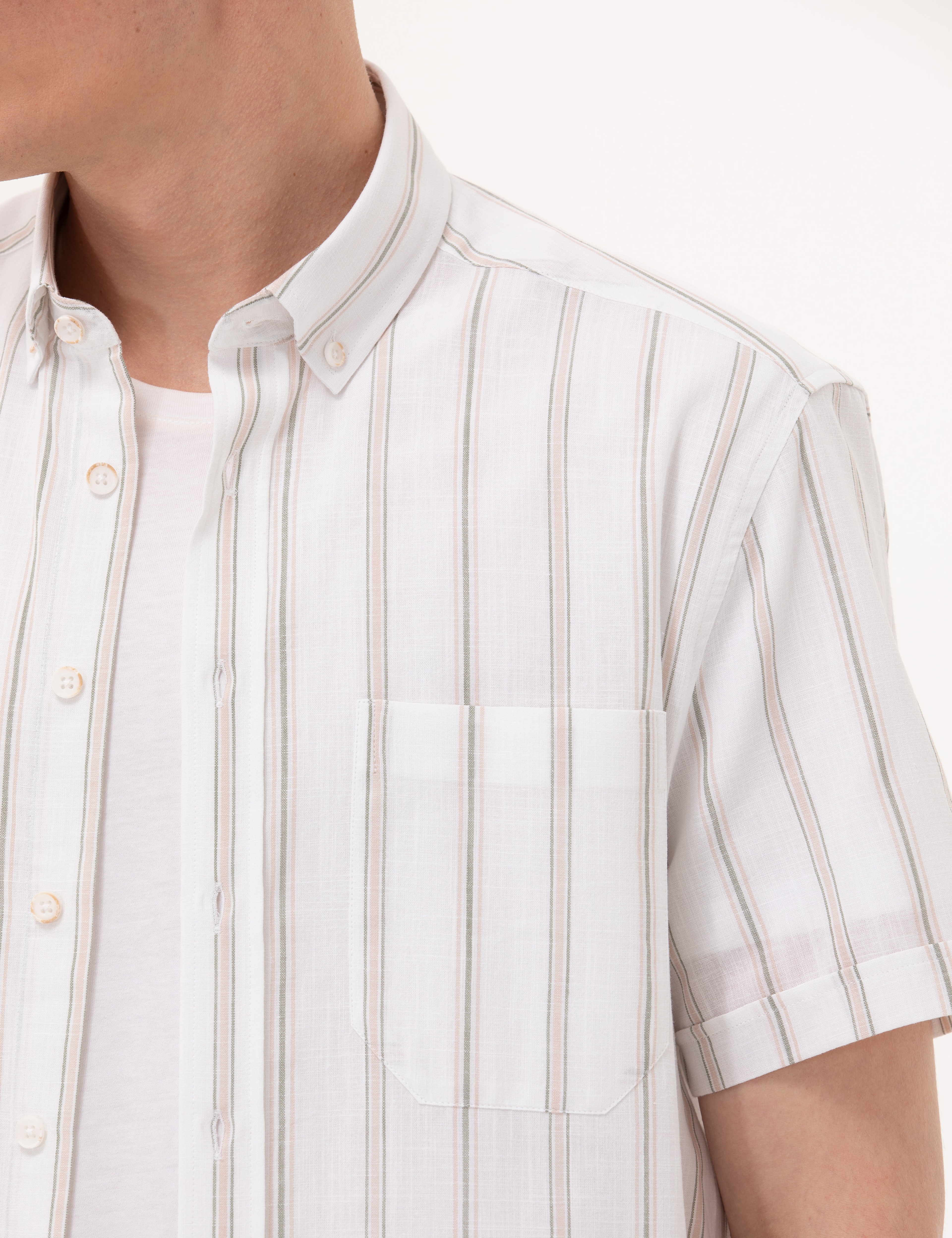 Haki Comfort Fit Kısa Kollu Gömlek - Image 7