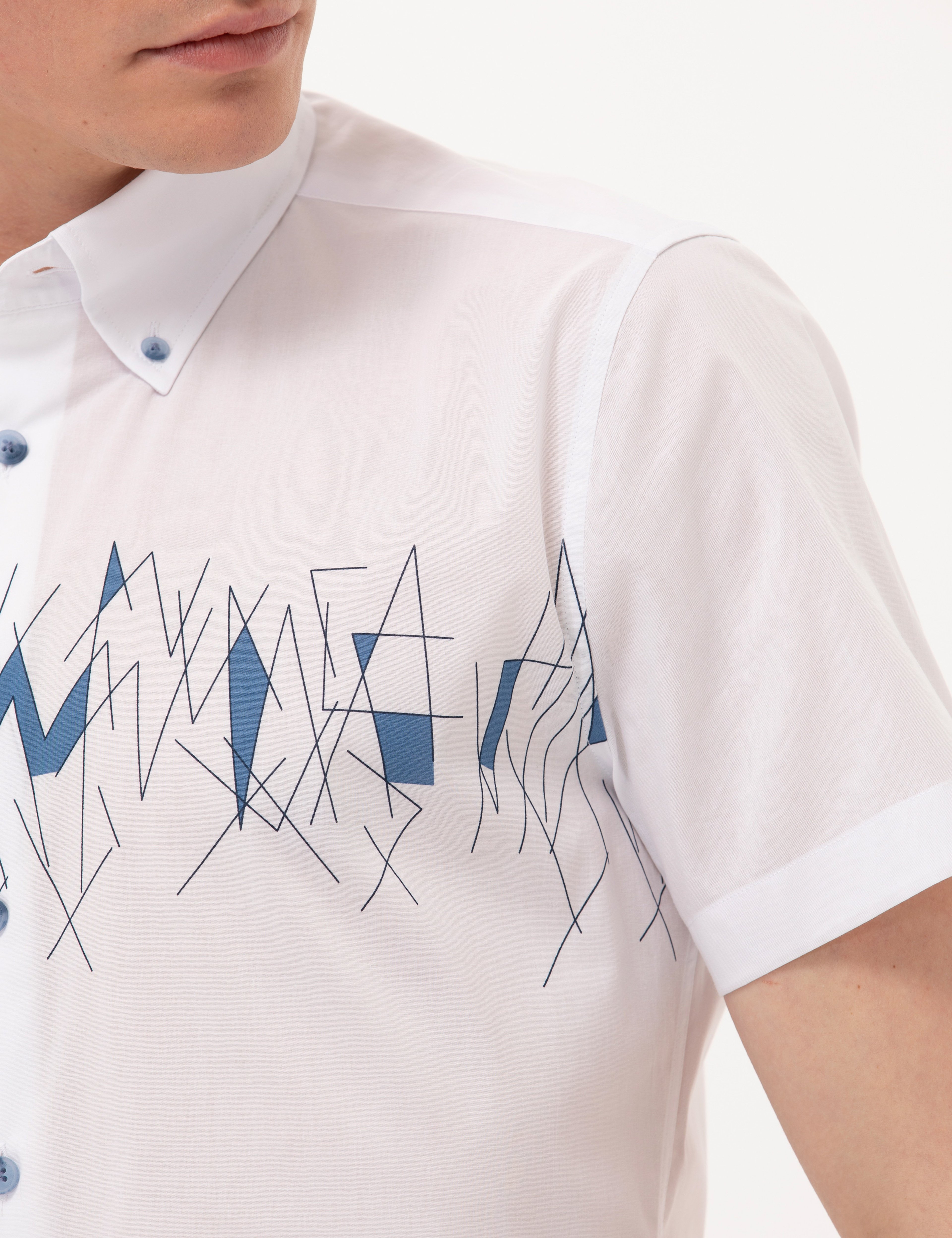 Lacivert Ekstra Slim Fit Kısa Kollu Gömlek