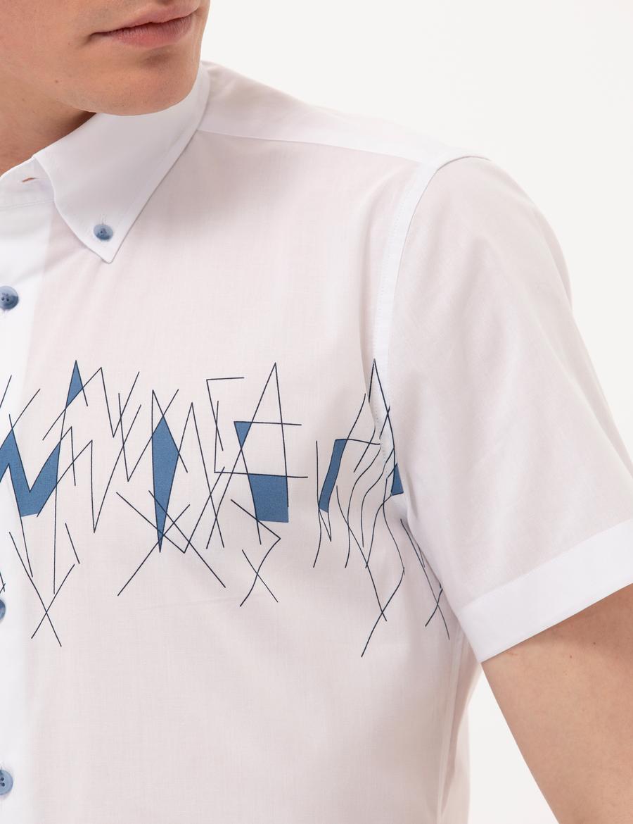 Lacivert Ex. Slim Fit Kısa Kollu Gömlek