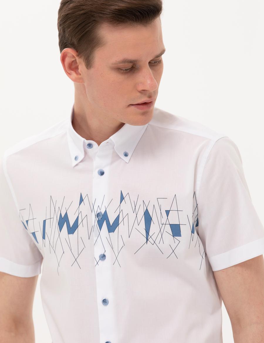 Lacivert Ex. Slim Fit Kısa Kollu Gömlek