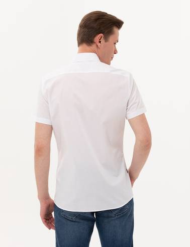 Lacivert Ekstra Slim Fit Kısa Kollu Gömlek