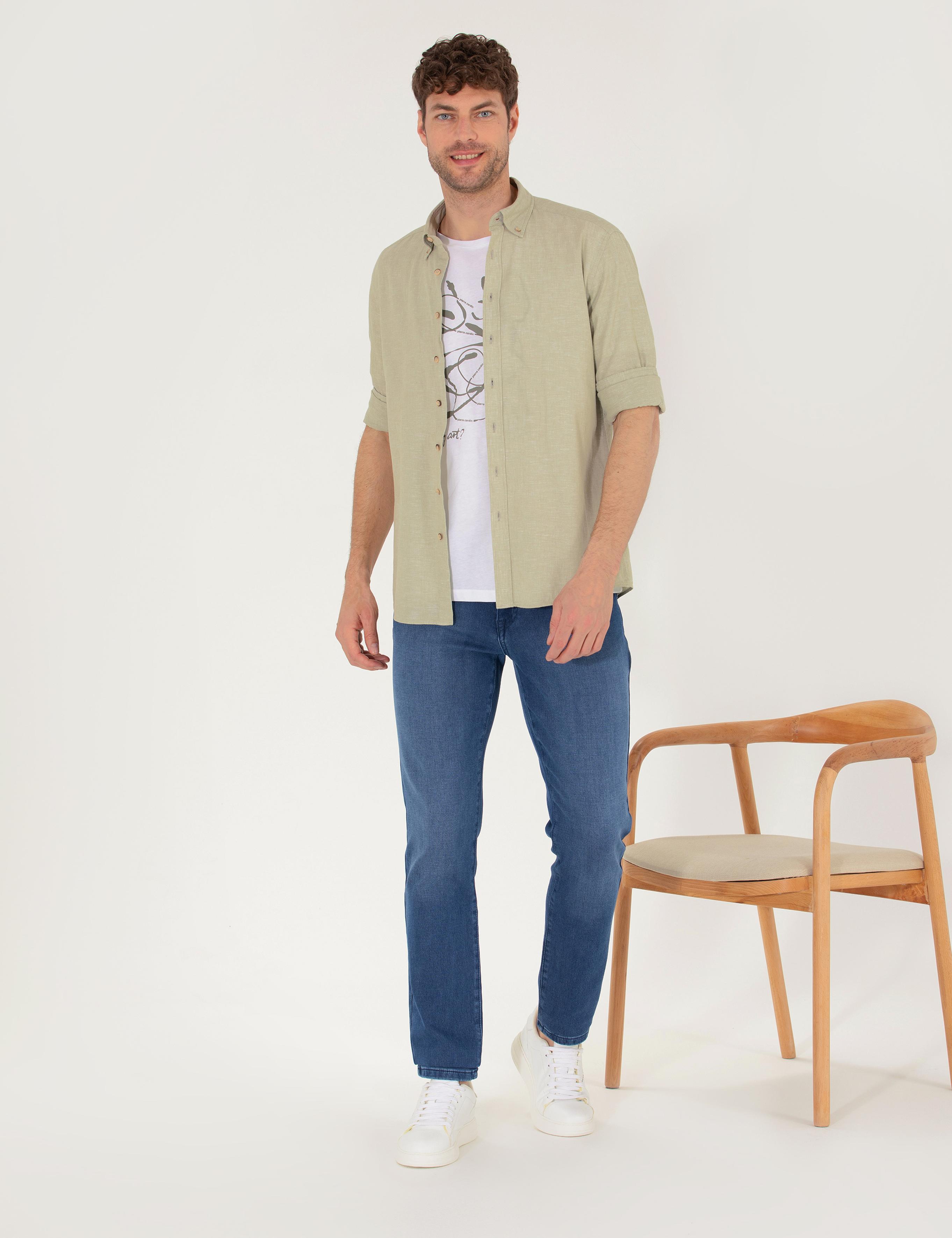 Haki Regular Fit Uzun Kollu Gömlek