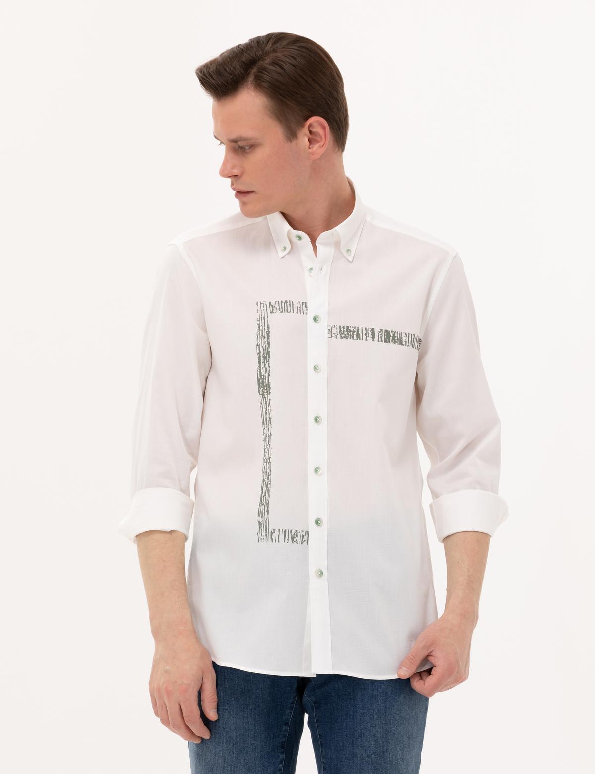 Haki Regular Fit Uzun Kollu Gömlek - 50265593014