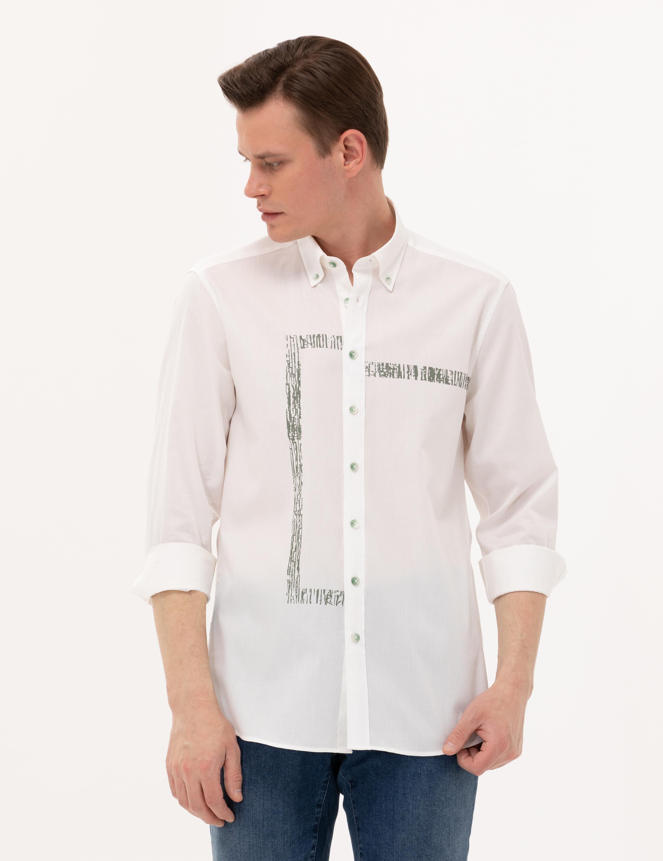 Haki Regular Fit Uzun Kollu Gömlek