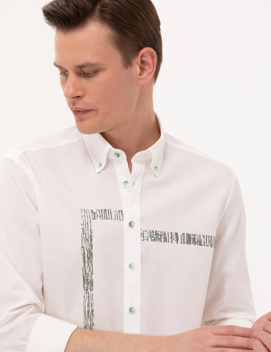 Haki Regular Fit Uzun Kollu Gömlek