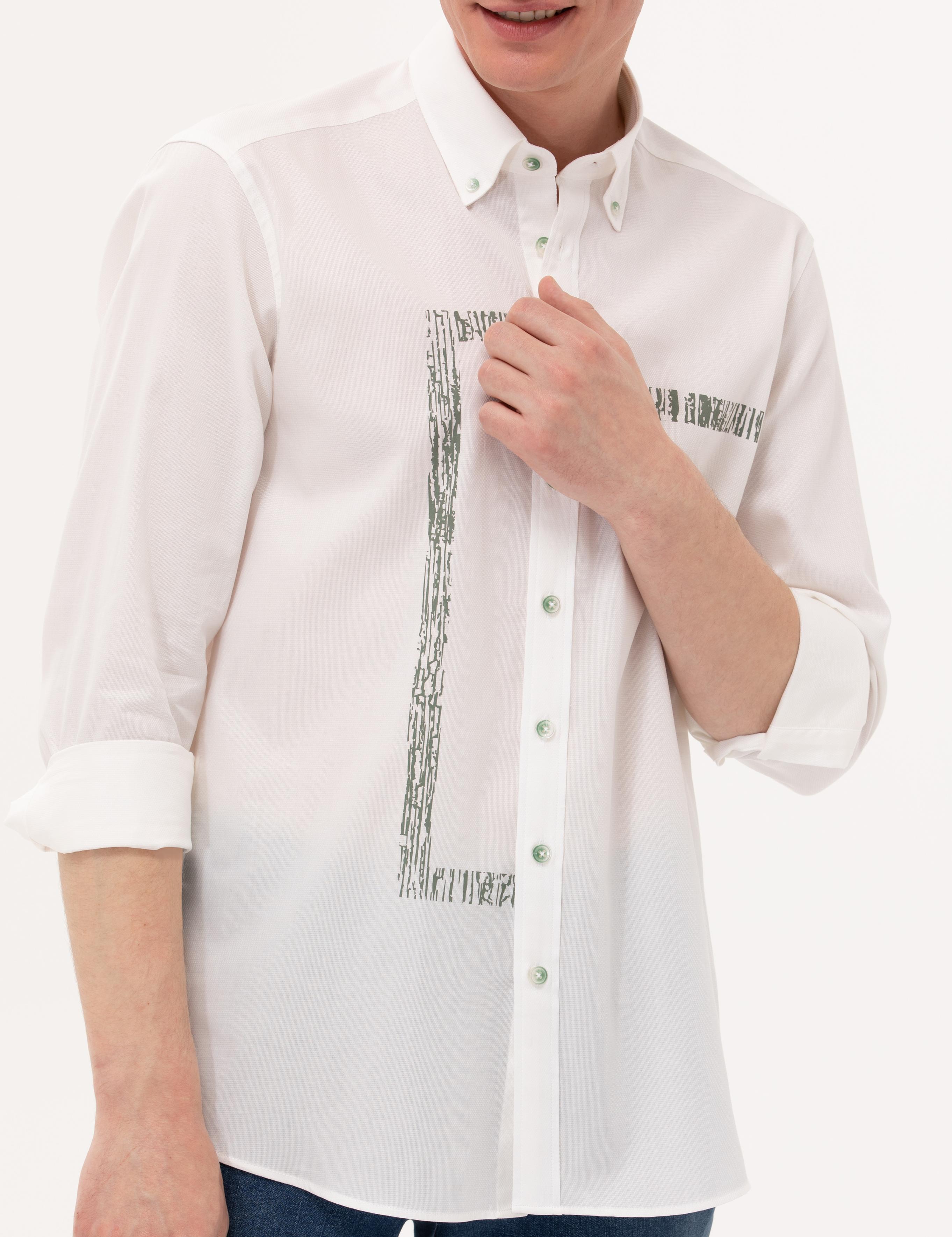 Haki Regular Fit Uzun Kollu Gömlek