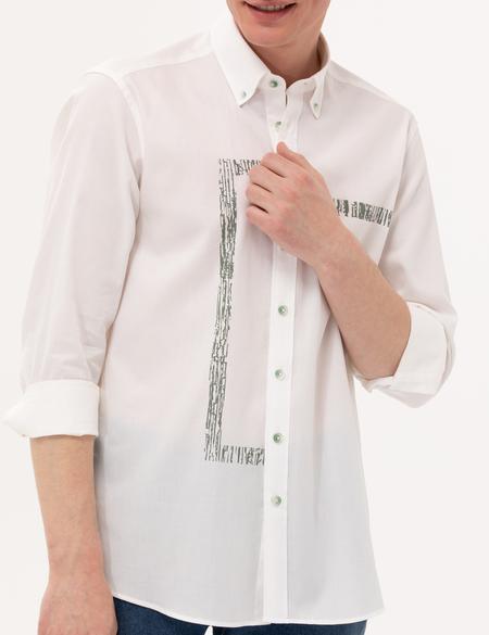 Haki Regular Fit Uzun Kollu Gömlek - 50265593014