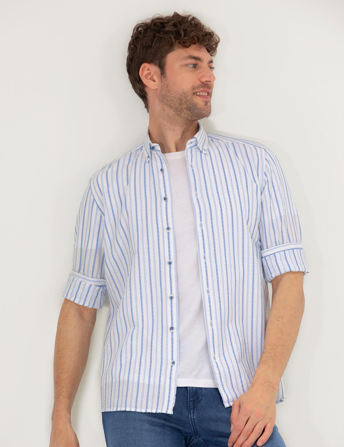 Lacivert Regular Fit Uzun Kollu Gömlek - 50265076033