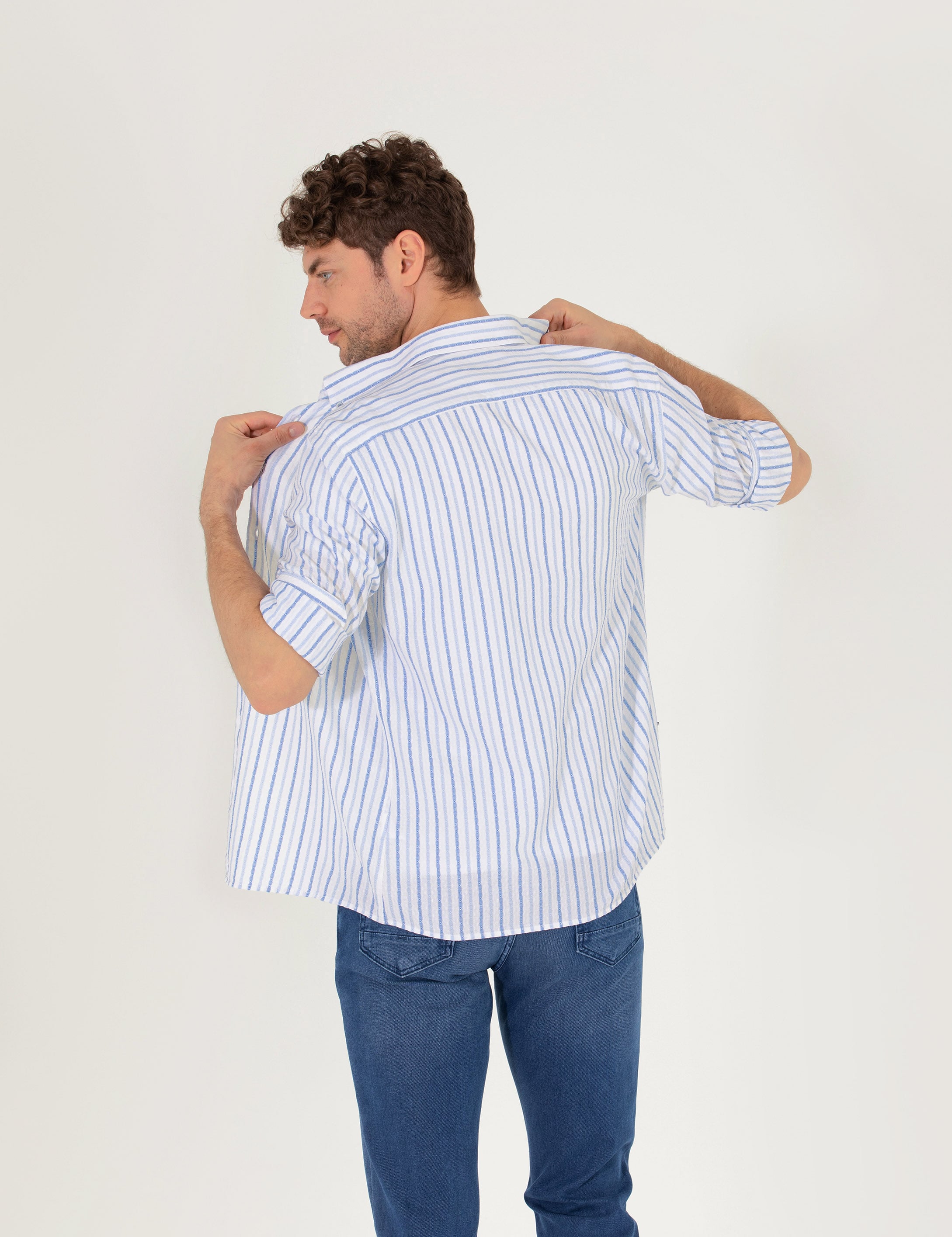Lacivert Regular Fit Uzun Kollu Gömlek
