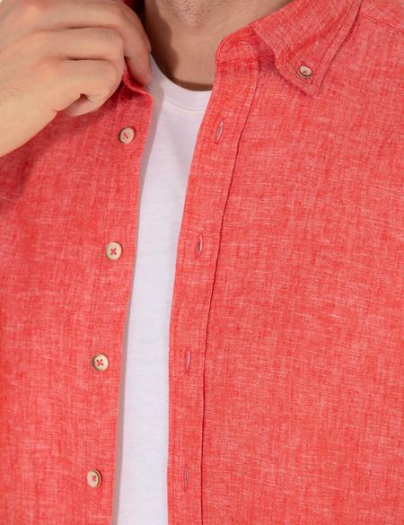 Kırmızı Regular Fit Uzun Kollu Gömlek - 50265119069
