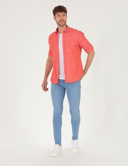 Kırmızı Regular Fit Uzun Kollu Gömlek - 50265119069