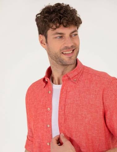Kırmızı Regular Fit Uzun Kollu Gömlek