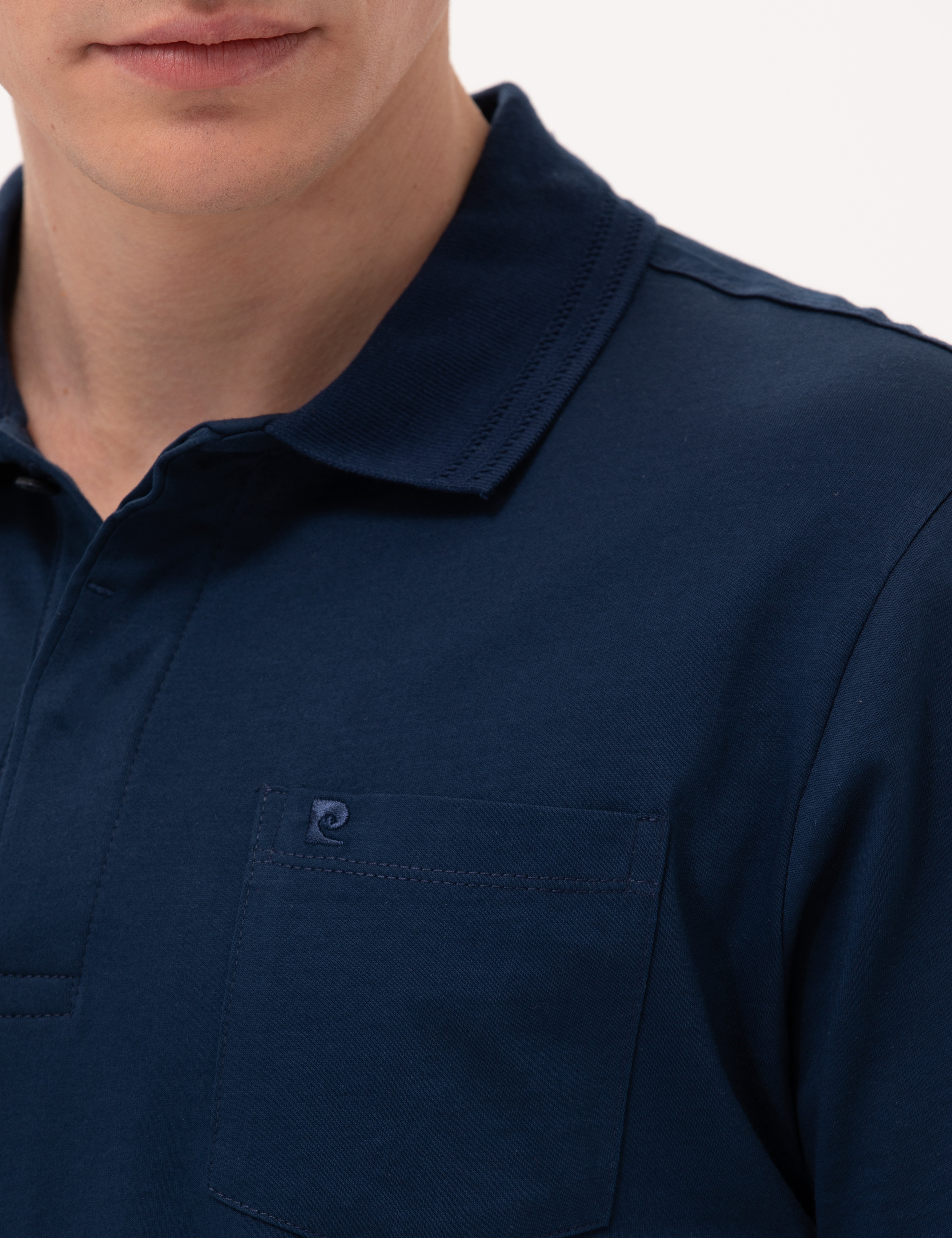 Lacivert Regular Fit Polo Yaka Merserize Tişört - Image 7