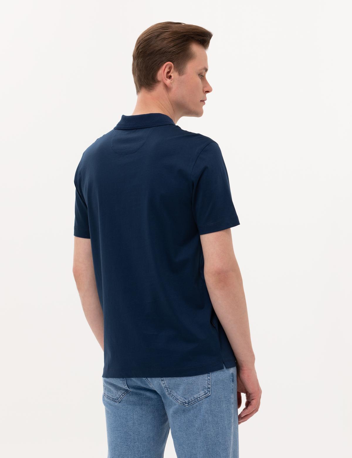 Lacivert Regular Fit Polo Yaka Merserize Tişört - 50262668022