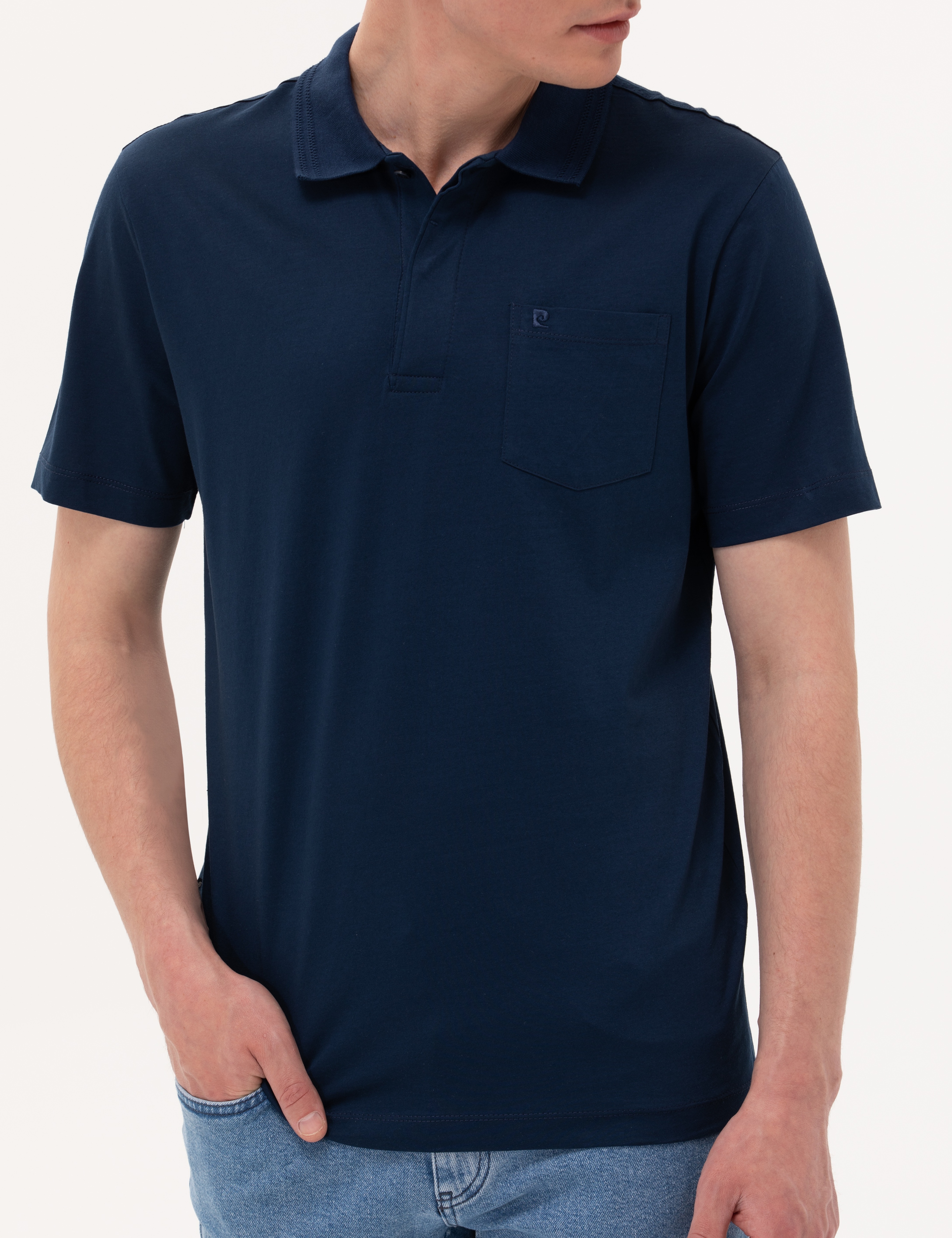 Lacivert Regular Fit Polo Yaka Merserize Tişört