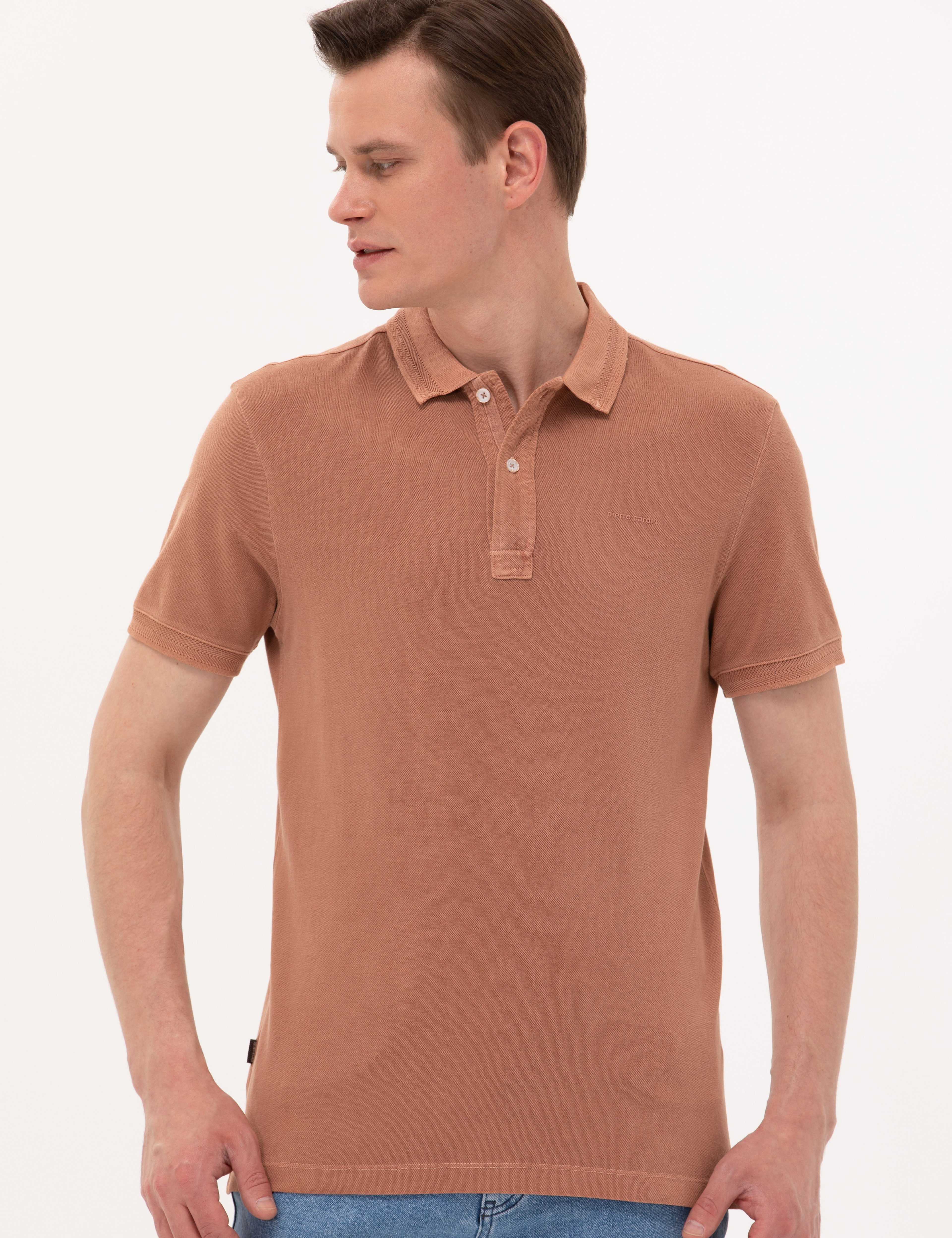 Kahverengi Slim Fit Polo Yaka Tişört