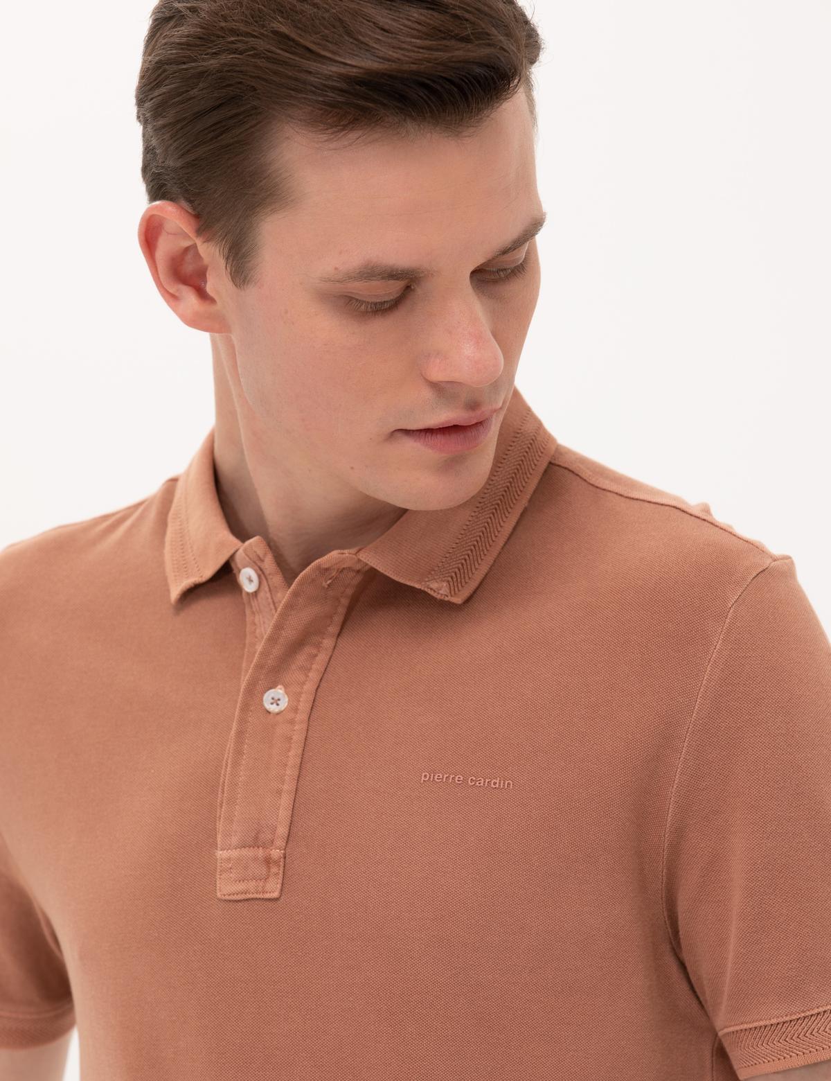 Kahverengi Slim Fit Polo Yaka Tişört - 50264742069