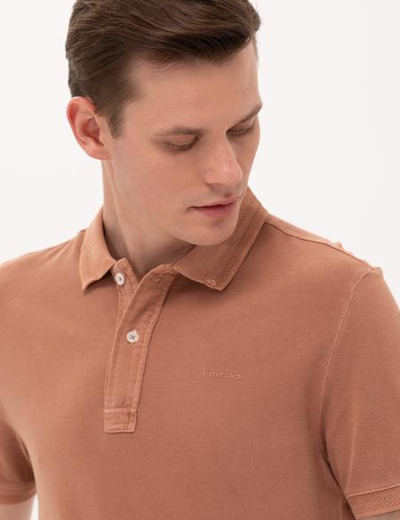 Kahverengi Slim Fit Polo Yaka Tişört - 50264742069