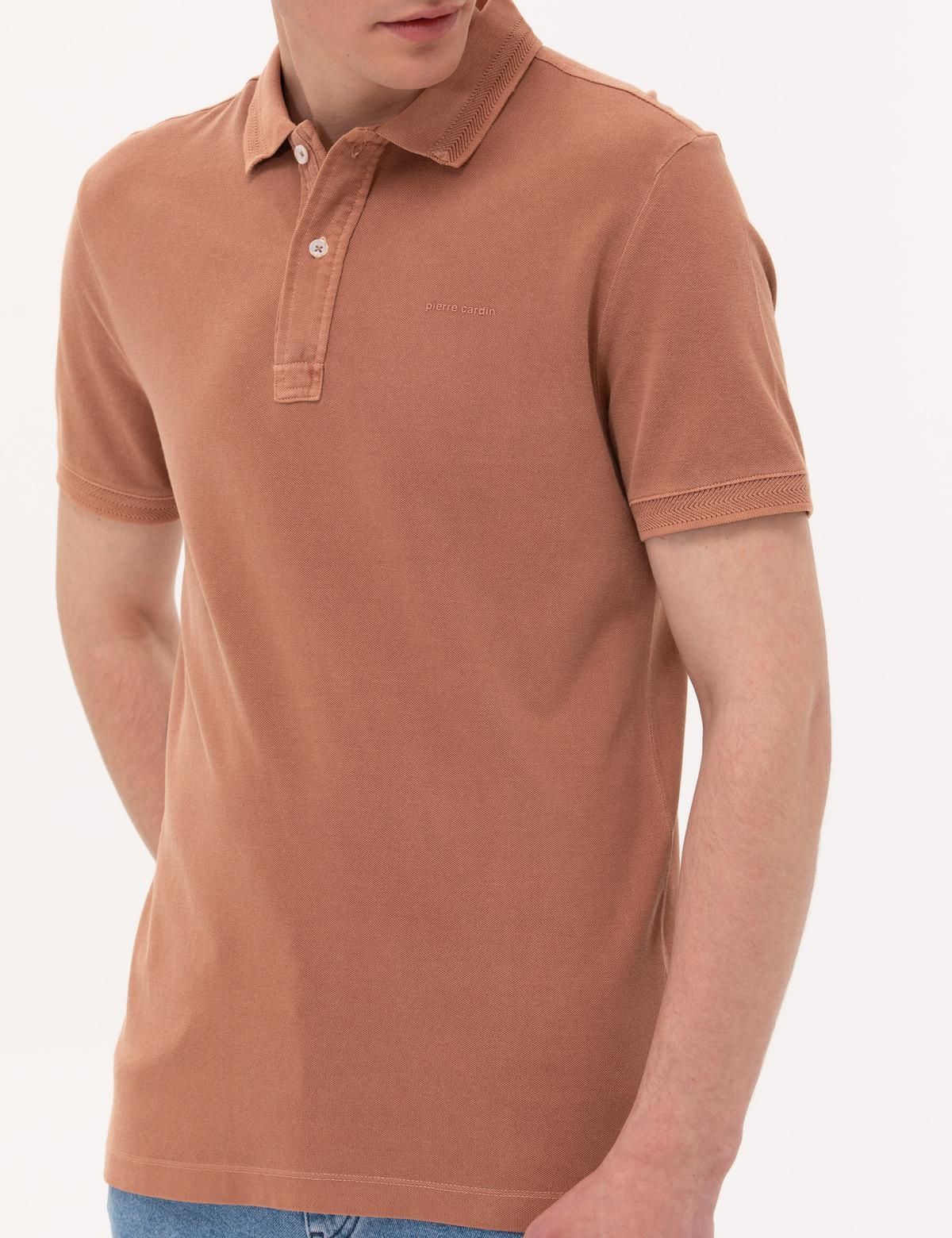 Kahverengi Slim Fit Polo Yaka Tişört - 50264742069