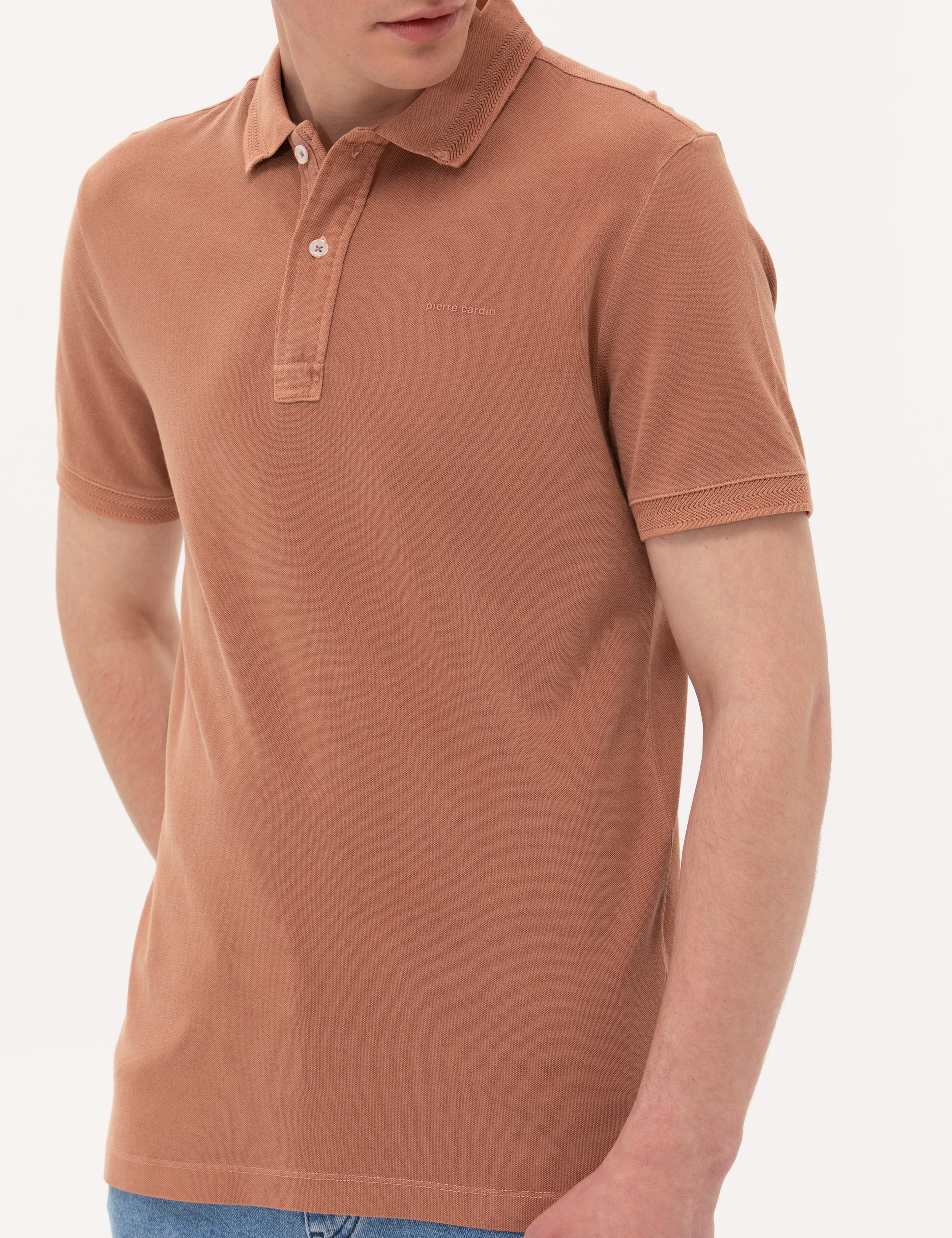 Kahverengi Slim Fit Polo Yaka Tişört