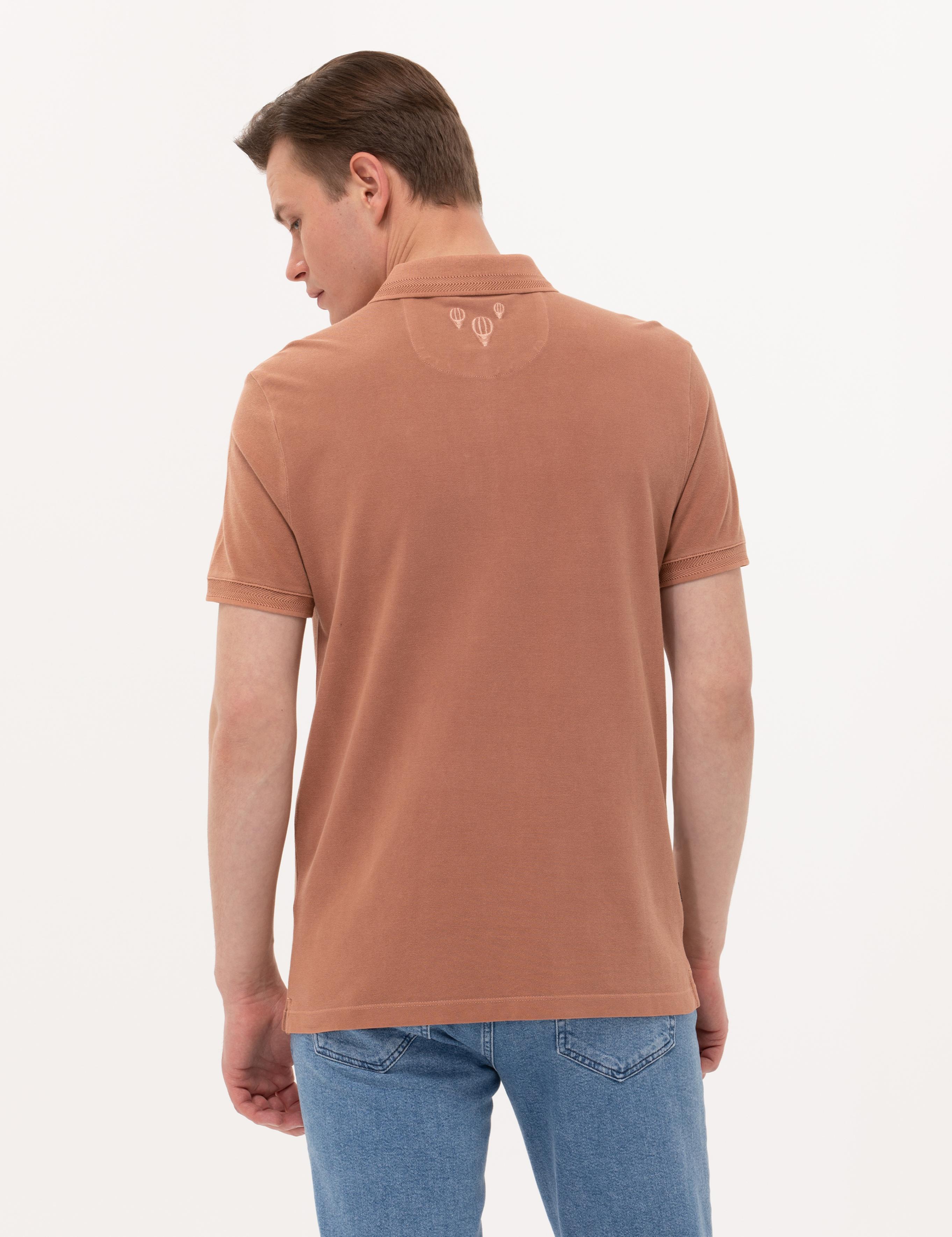 Kahverengi Slim Fit Polo Yaka Tişört