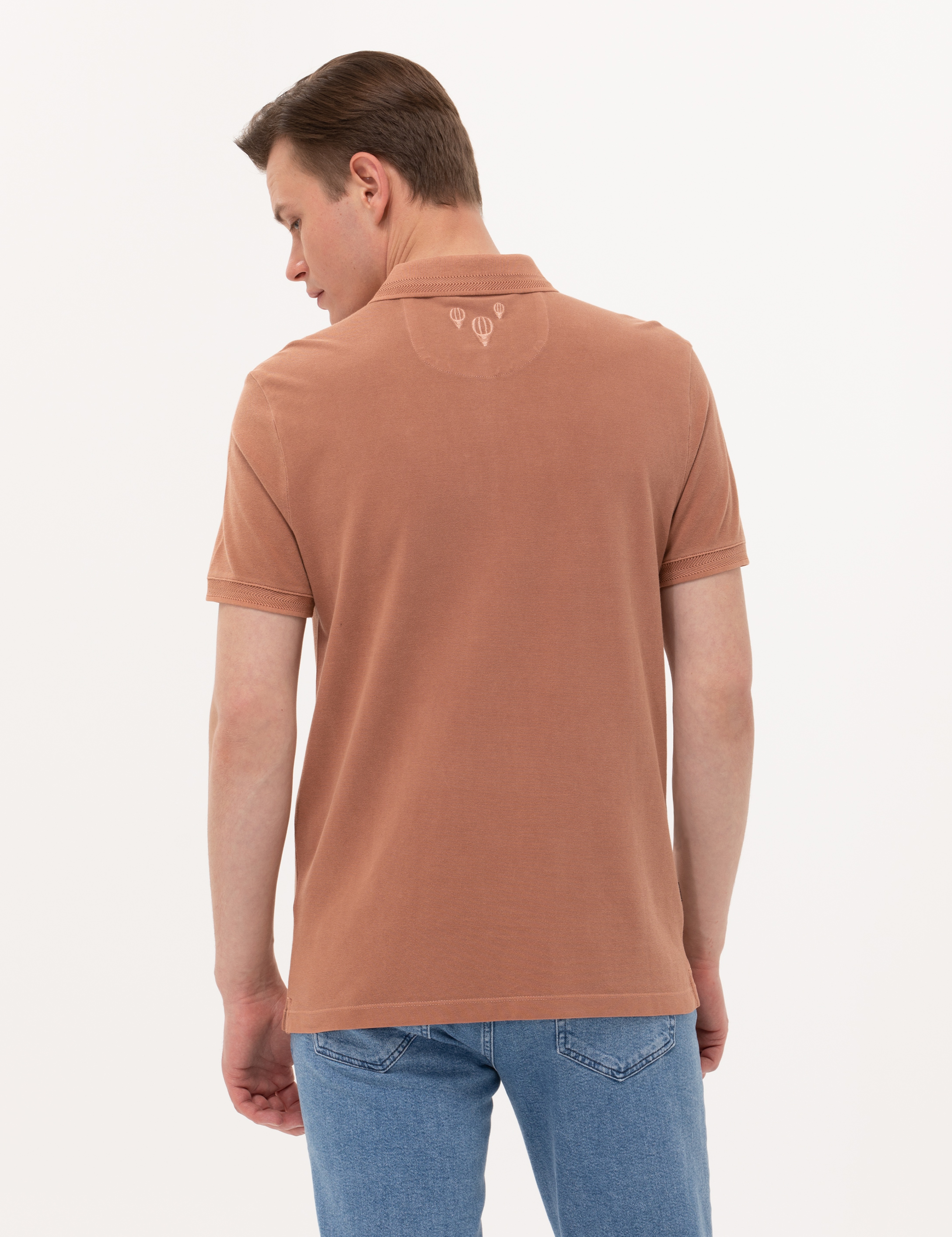 Kahverengi Slim Fit Polo Yaka Tişört - Image 5