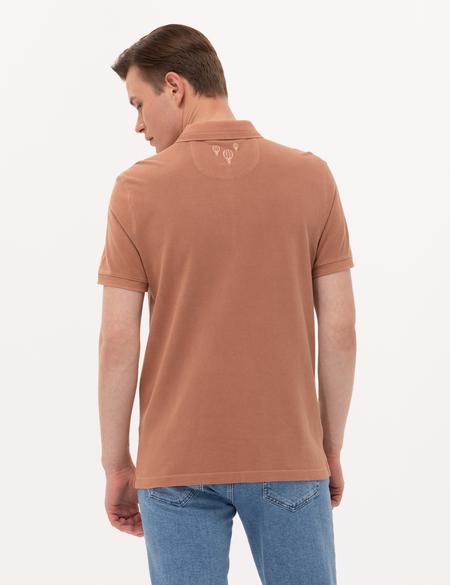 Kahverengi Slim Fit Polo Yaka Tişört - 50264742069
