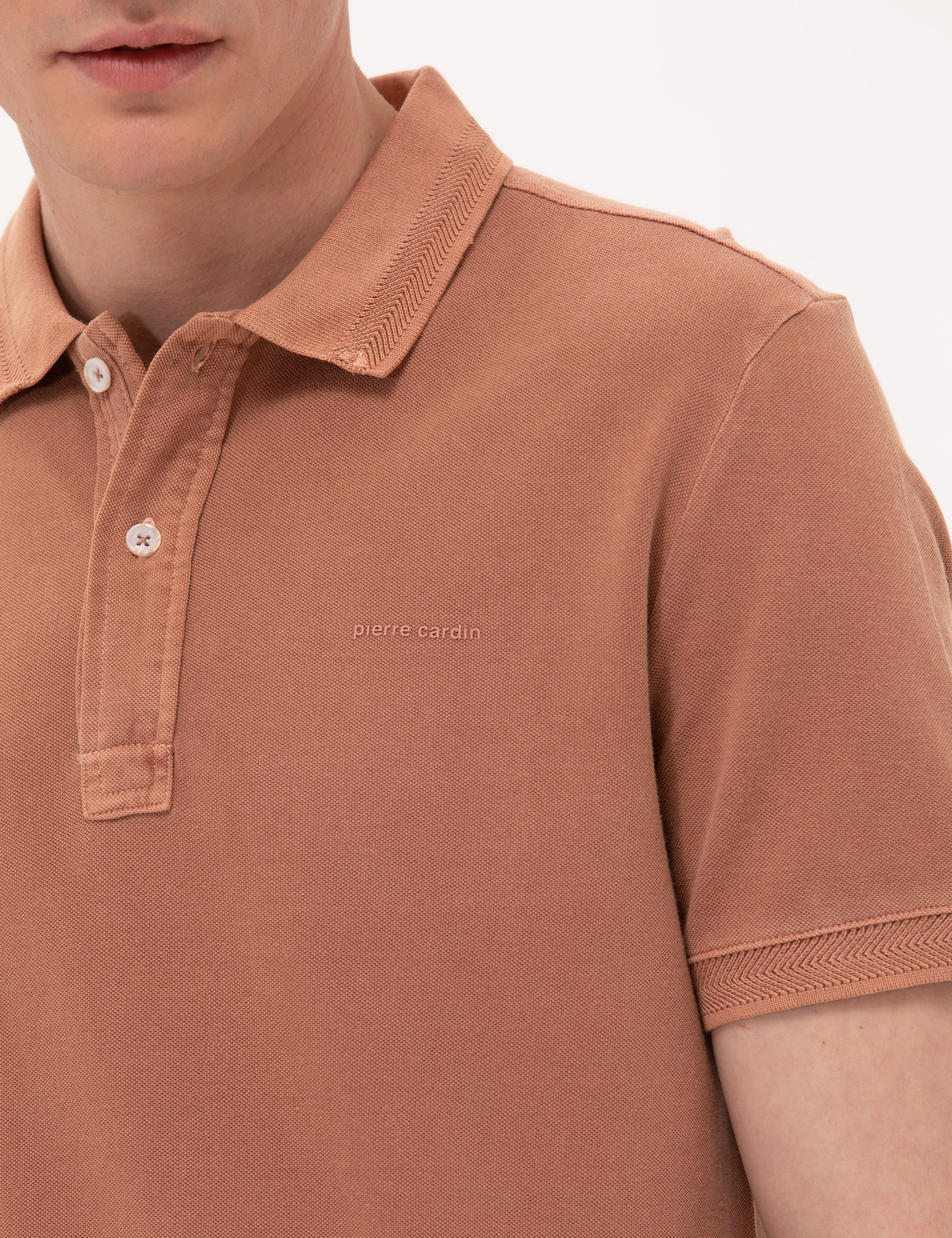 Kahverengi Slim Fit Polo Yaka Tişört - Image 7