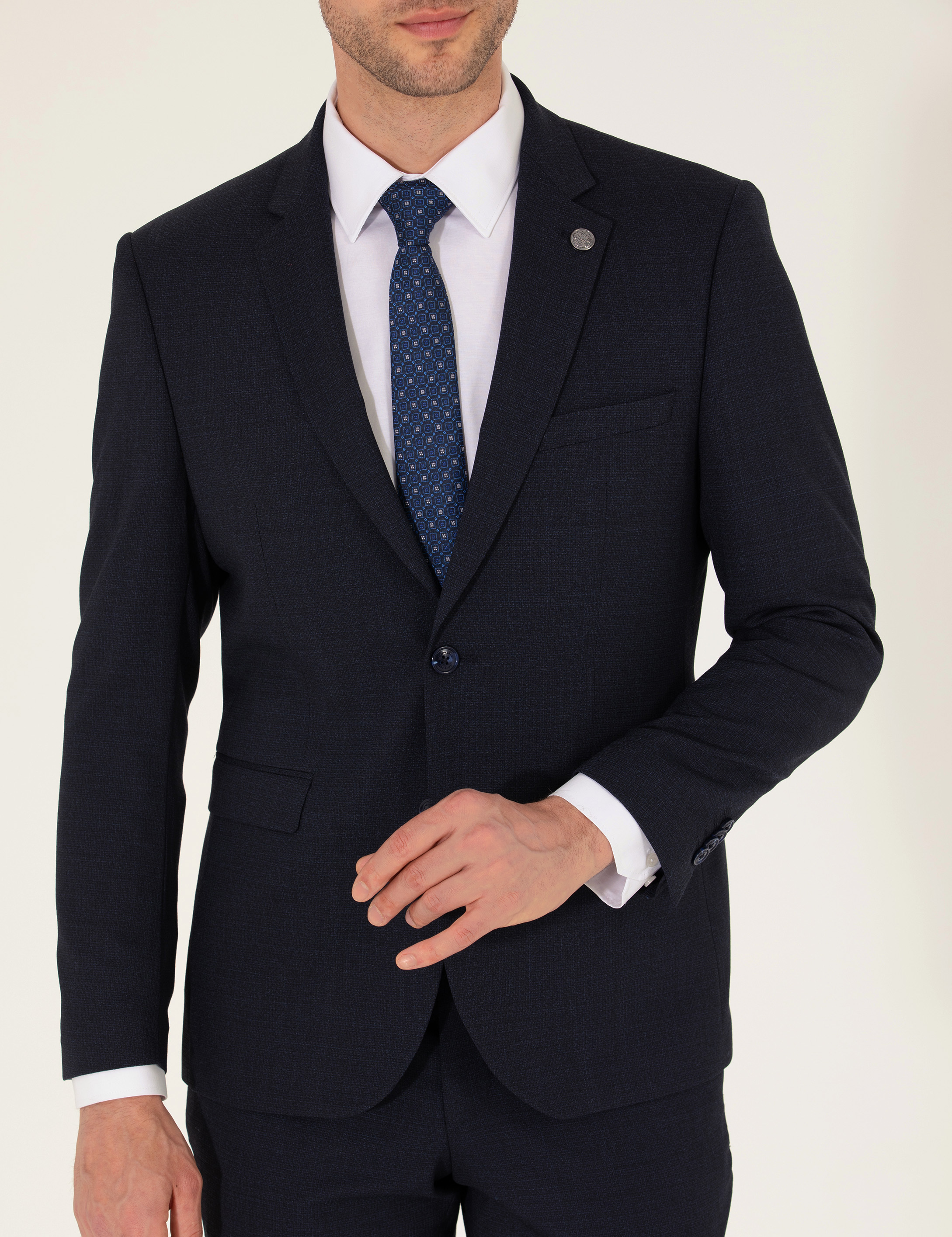 Lacivert Slim Fit Takım Elbise - Image 6