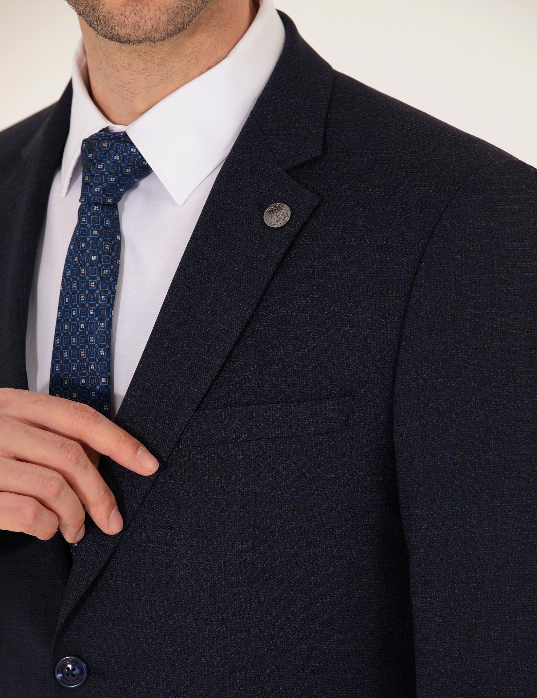 Lacivert Slim Fit Takım Elbise - Image 7