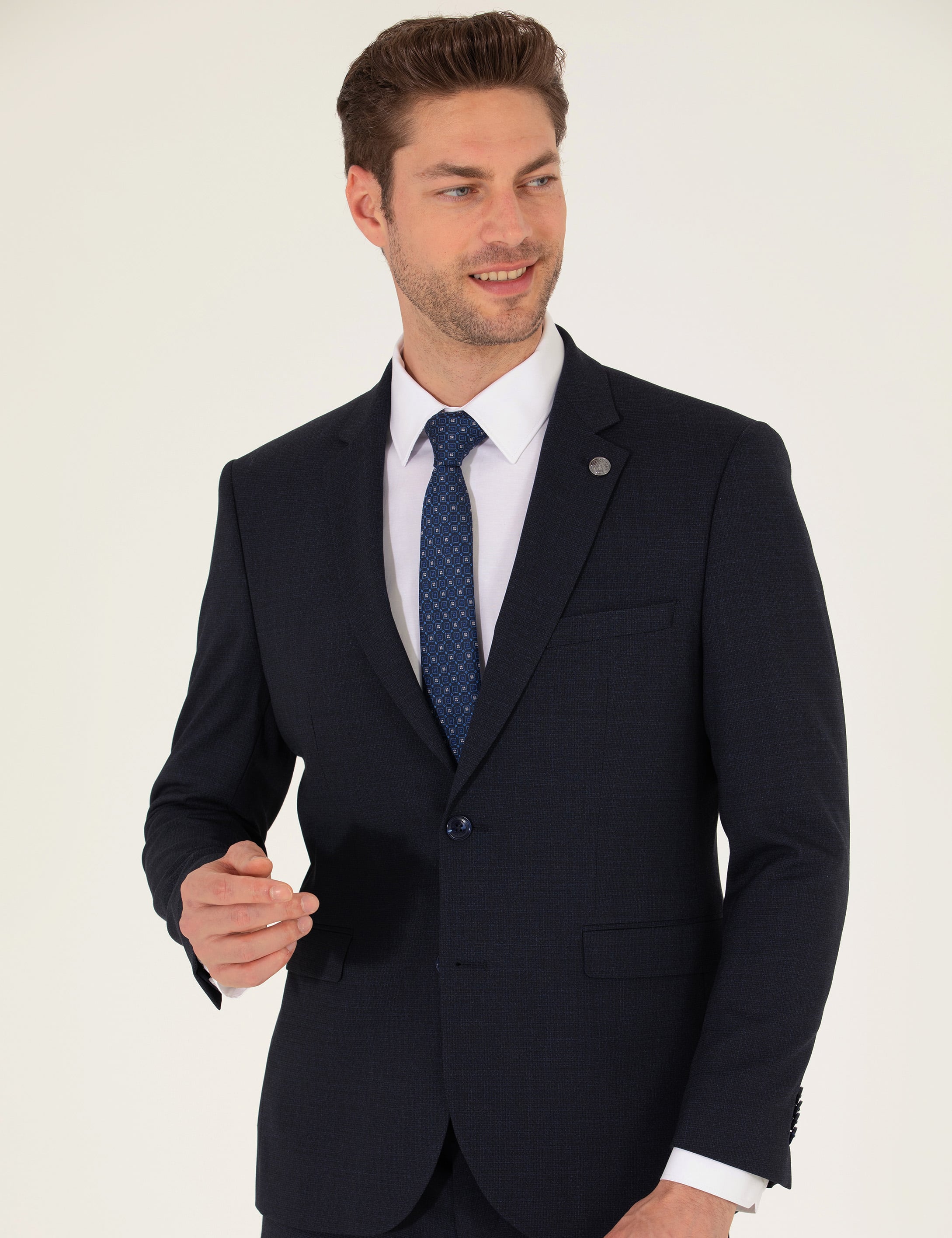 Lacivert Slim Fit Takım Elbise - Image 3