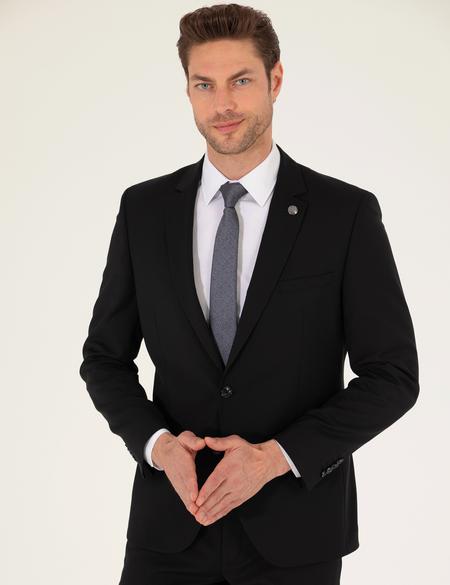 Siyah Ekstra Slim Fit Yün Takım Elbise - 50265000014