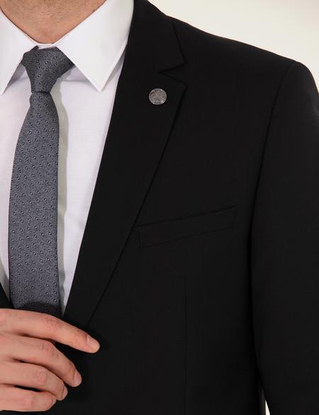 Siyah Ekstra Slim Fit Yün Takım Elbise - 50265000014