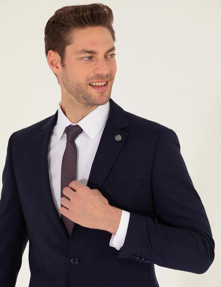 %100 Yün Lacivert Ekstra Slim Fit Takım Elbise - 50265000041