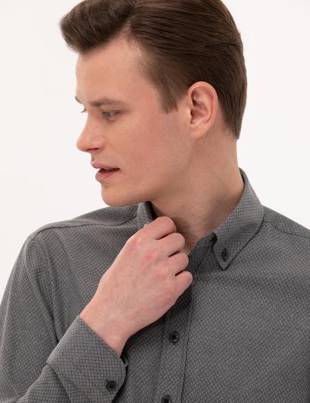Siyah Slim Fit Uzun Kollu Gömlek - 50265762032