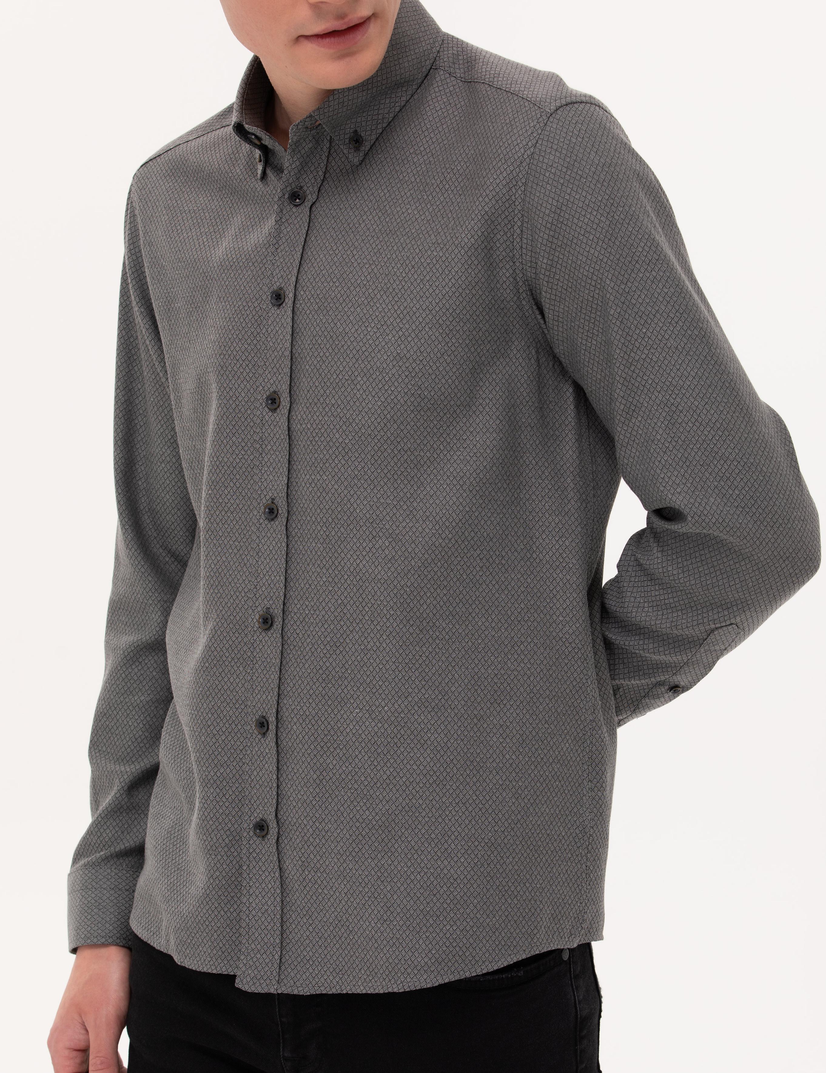 Siyah Slim Fit Uzun Kollu Gömlek