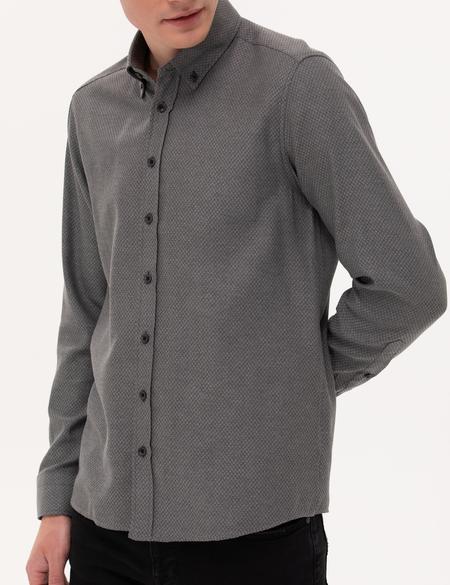 Siyah Slim Fit Uzun Kollu Gömlek - 50265762032