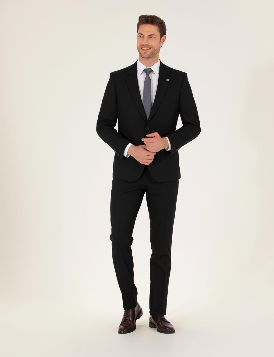 Siyah Slim Fit Takım Elbise